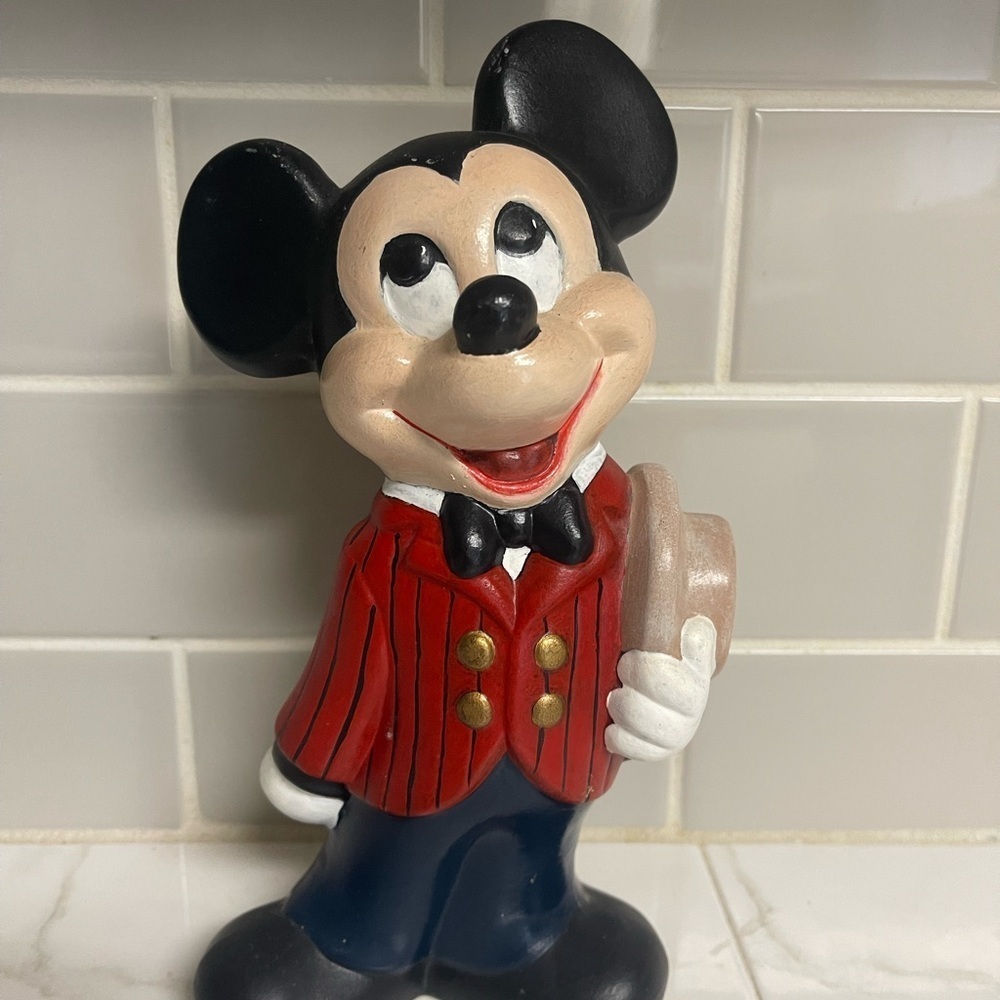 Vintage Disney Mickey Mouse Ceramic Hand Painted Figure